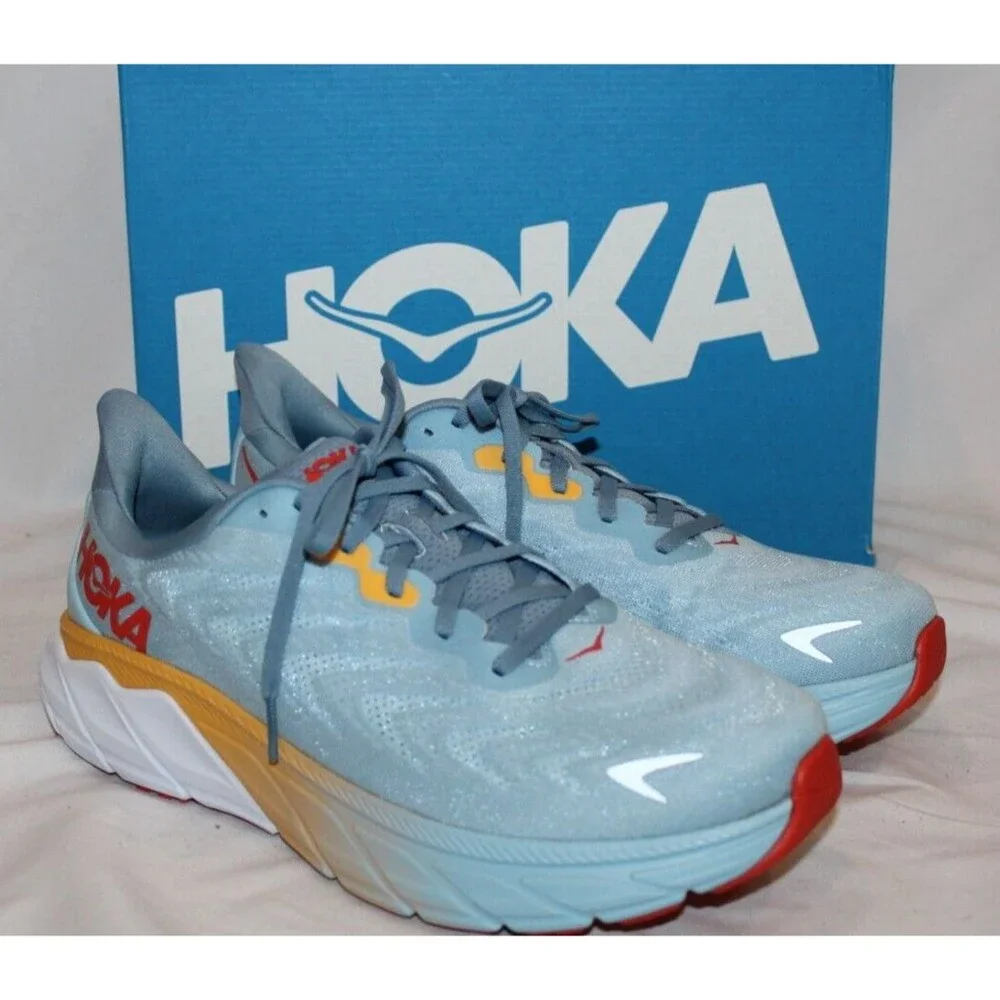 Hoka One Arahi 6 Men's Running Sneakers Blue Red‎ Orange